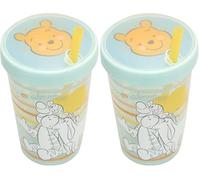 Disney - Winnie the Pooh Lenticular Straw Tumbler - Reusable Straw - BPA-Free, Spill-Resistant Lid for Kids (Pack of 2)