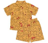 Disney Winnie The Pooh Mickey Mouse Outfit Newborn to Toddler Short Dress Set, Orange Button Down Shorts, Winnie the Pooh, 6-9 Months, Winnie the Pooh Orange Button Down Shorts Set, 6-9 mesi