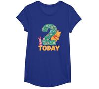 Disney Winnie the Pooh & Piglet Birthday 2 Years Old Today T-Shirt, Girls, Royal Blue, Medium