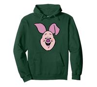 Disney Winnie the Pooh Piglet Happy Big Face Costume Pullover Hoodie, Adult Unisex, Dark Green, Medium