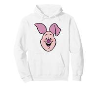 Disney Winnie the Pooh Piglet Happy Big Face Costume Pullover Hoodie, Adult Unisex, White, X-Large