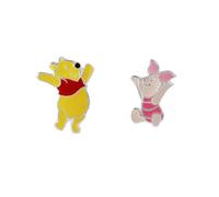 Disney Jewellery Disney Winnie The Pooh & Piglet Mix and Match Enamel Stud Earrings 1.6 x 1.2cm, 1.5 x 1cm