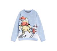 Disney Winnie The Pooh Piglet Womens Light Blue Long Sleeve Christmas Jumper | Cartoon Snowflake Print | Festive Wear for Christmas Celebrations Character Merch - Large