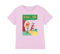 Disney Winnie The Pooh Retro Pooh and Tigger Bounce Kids T Shirt, Pink, 5-6