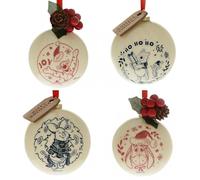 Winnie the Pooh Set of 4 Winnie the Pooh Baubles Disney Multi One Size