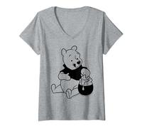 Disney Winnie The Pooh Simple Left Chest V-Neck T-Shirt