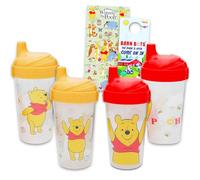 Disney Winnie the Pooh Sippy Cup Set for Kids - Bundle with 2 Pooh Bear Spill-Proof, Leak-Proof, Sippy Cups Plus Stickers for Toddlers Sippy Cups