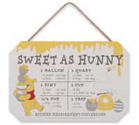 Disney Winnie the Pooh Sweet as Hunny Kitchen Hanging Wood Measuring Sign - Cute Pooh Kitchen Conversion Chart for Home