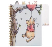 Disney Winnie the Pooh Tab Journal Notebook, Spiral Bound, 96 Lined Pages, 8 x 7 inches -White