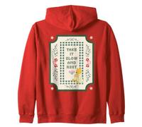 Disney Winnie the Pooh Take it Slow and Rest Cross Stitch Zip Hoodie