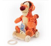 Disney Winnie The Pooh Tigger Pull Along Toy With Wooden Wheels & Plush Tiger Multi
