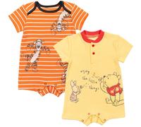 Disney Winnie the Pooh Tigger tiger pig Newborn Baby Boys 2 Pack Rompers Orange/Yellow Newborn