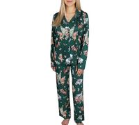 DISNEY Winnie the Pooh Women's green long-sleeved pyjamas, wide-legged, button-down, gift M