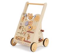 Disney Winnie The Pooh Wooden Baby Activity Walker, Multi-Activity Push Walker For Toddlers