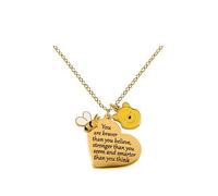DISNEY Winnie The Pooh Yellow Gold Plated Brass Heart shaped Necklace NF00678YL-18.PH