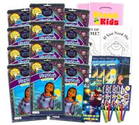 Disney Wish Birthday Party Favors and Supplies 12 Pack - Bundle with 12 Wish Activity Play Packs with Mini Coloring Books Stickers Loot Bags and Mo