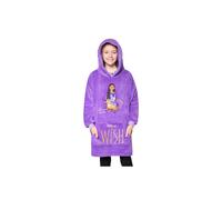 Disney Stitch Fleece Hoodie Blanket for Kids and Teenagers - One Size Fluffy Oversized Hoodie - Stitch Gifts (Purple Wish)