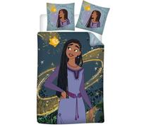 Disney Wish Single Bedding Set, Reversible Duvet Cover 140 x 200 cm + Pillowcase 65 x 65 cm, Polycotton