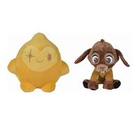 Disney Wish Star 25cm, soft cuddly character, Yellow & Disney Wish Valentino 25cm, soft cuddly character, Brown