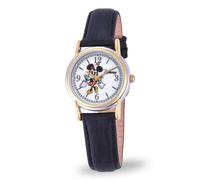 Disney Women's W001014 Cardiff 2-Ton Black Leather Strap Watch