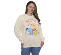 Disney Women Crewneck Winnie the Pooh Eeyore Stitch Pullover Sweatshirt, Birch, XL