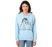 Disney Women Hoodie Eeyore Pullover Sweatshirt, Heather Blue, 1x