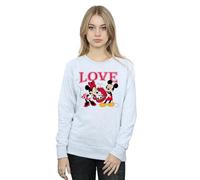 Disney Women Mickey Mouse Love Sweatshirt Sport Grey XXXX-Large