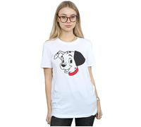 Disney Women's 101 Dalmatians Dalmatian Head Cotton Boyfriend T-Shirt in White | Size: Small Disney White S