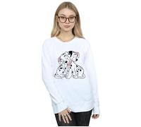 Disney Women's 101 Dalmatians Puppy Love Sweatshirt White Small