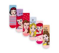 Disney Women's 6 Pack Princess Calf Socks Set of 6 | Girls Multicoloured | Officially Licensed Merch | Size: 6-8 Disney Multicolor 6-8