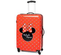 Disney Minnie Mouse Suitcase For All Ages | Red Small, Medium Or Large Options Luggage Bag with Extendable Handle | Hard Cover Carry On Trolley Cabin Case | Fun Travel Accessory Gift for Kids & Adults