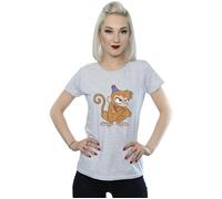 Disney Women's Aladdin Classic Angry Abu Cotton T-Shirt in Grey | Size: Medium Disney Grey M