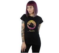 Aladdin Flying Sunset Cotton T-Shirt Disney Black XXL