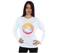 Disney Women's Aladdin Flying Sunset Sweatshirt in White | Size: XL Disney White XL