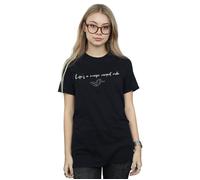 Disney Women's Aladdin Life´s A Magic Carpet Ride Cotton Boyfriend T-Shirt in Black | Size: Medium Disney Black M