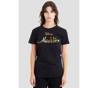 Disney Women's Aladdin Logo T-Shirt, Black | Size: XL Disney Black XL