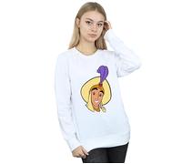 Disney Women's Aladdin Prince Ali Face Sweatshirt in White | Size: Large Disney White L