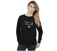 Disney Women's Aladdin Show Me The World Sweatshirt in Black | Size: XL Disney Black XL