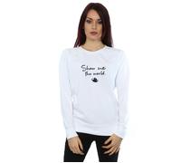 Disney Women's Aladdin Show Me The World Sweatshirt in White | Size: 2XL Disney White 2XL