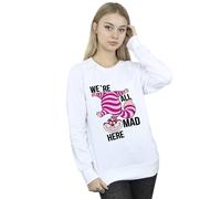 Disney Women's Alice In Wonderland All Mad Here Sweatshirt in White | Size: 3XL Disney White 3XL
