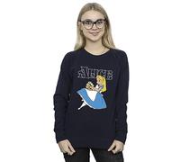 Disney Women's Alice in Wonderland Flowers Sweatshirt Navy Blue XX-Large