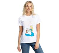 Disney Women's Alice Spring T Shirt, White, X-Large