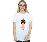Disney Women's Alphabet J Is For Jafar Cotton Boyfriend T-Shirt in White | Size: Large Disney White L