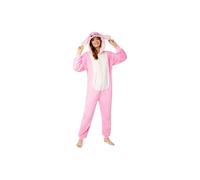 Disney Stitch Onesies for Women - Fluffy Minnie Mouse Eeyore Maleficent Onesie Pyjamas Lounge Wear - Stitch Gifts (Pink Angel, L)