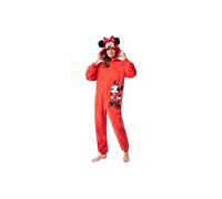 Disney Stitch Onesies for Women - Fluffy Minnie Mouse Eeyore Maleficent Onesie Pyjamas Lounge Wear - Stitch Gifts (Red Minnie, L)