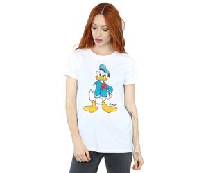 Disney Women's Angry Donald Duck Cotton Boyfriend T-Shirt in White | Size: Small Disney White S