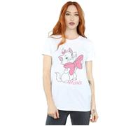 Disney Women's Aristocats Marie Bow Boyfriend Fit T-Shirt White XXXX-Large