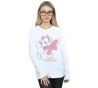 Disney Women's Aristocats Marie Bow Sweatshirt White XX-Large