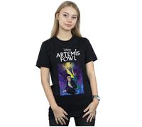 Disney Women's Artemis Fowl Book Cover Cotton Boyfriend T-Shirt in Black | Size: Large Disney Black L