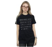 Disney Women's Artemis Fowl Gnommish Alphabet Cotton Boyfriend T-Shirt in Black | Size: 2XL Disney Black 2XL